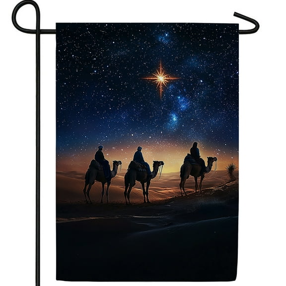 America Forever Three Wise Men Christmas Garden Flag, 12.5 x 18 inch Double Sided, Nativity Religious Scene, Bethlehem Star Decor, Faith Outdoor Decoration Yard Banner