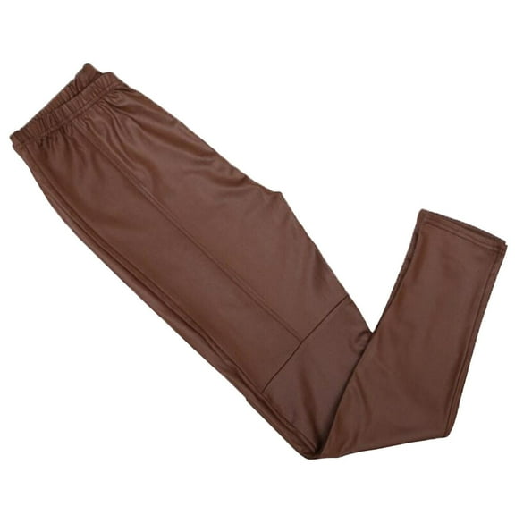 Faux Tights Stretchy Joint Leggings Pants Slim Pencil Pants Skinny Pants - Size XL (Brown)