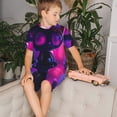 thumbnail image 4 of Fotbe Neon Toy Cat Reflections Pijama Estampada de 2 Piezas para Niños – Ropa de Dormir de Manga Corta Cómoda para Niños y Niñas, Camiseta y Shorts de Algodón-4X-Large, 4 of 6