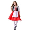 thumbnail image 3 of 2DXuixsh Vêtements de Danse pour Filles Ensemble 2 Pcs Halloween Ou Festival Petit Capuche Rouge Vêtements de Performance Robes de Vacances Rouges Taille 150, 3 of 8