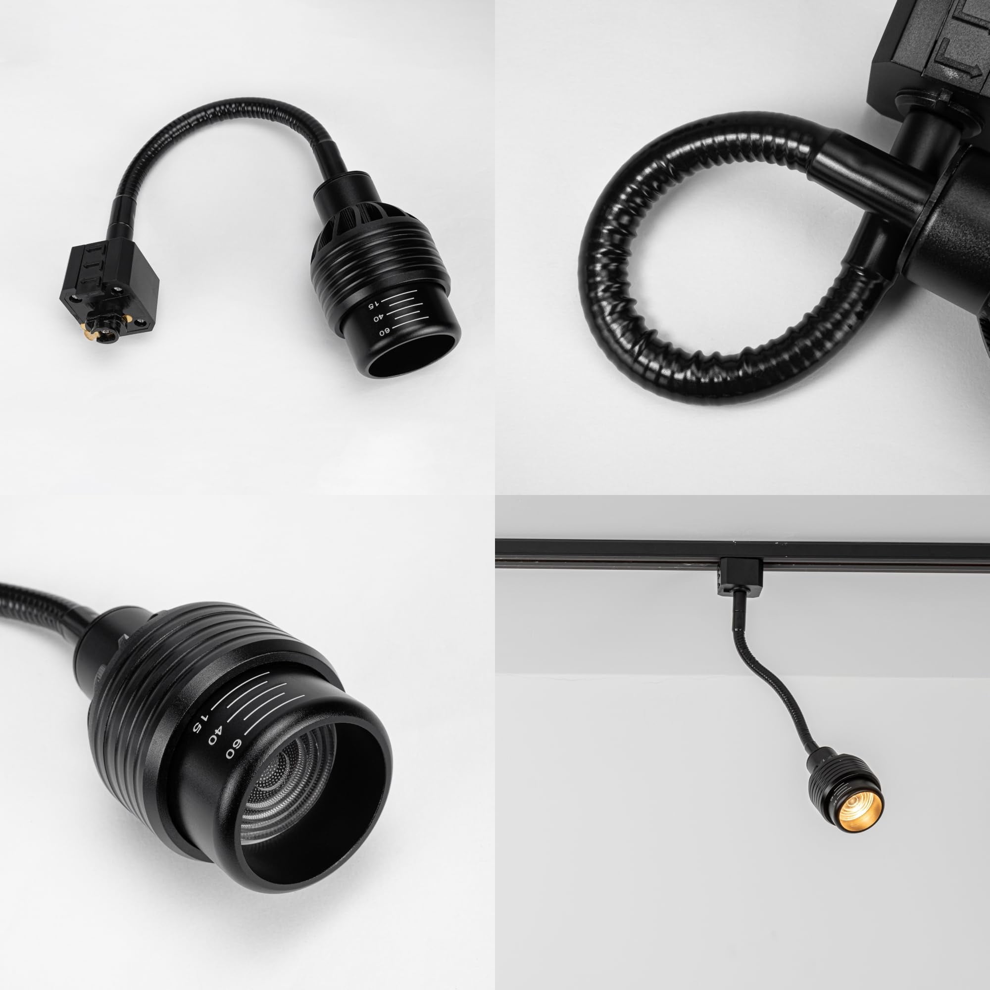 KAYYELAMP Juno System Adjustable Angle Flexible Track Lighting 7W Dimmable Remote Spot Light Vintage Design Focus Lighting for Wall Painting Gallery Loft