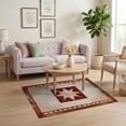 thumbnail image 3 of ODIKA 4'x6' Washable Area Rug Primitive Vintage Distressed Farmhouse Border Folk Lettering for Home Office, Under Desk, Non-Slip Chair-Friendly, Flatwoven, 3 of 7