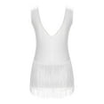 thumbnail image 3 of XUNZOO Kids Girls Sleeveless Tassel Rhythmic Gymnastics Leotard Figure Skating Jumpsuit Shiny Ballroom Dancewear White 14, 3 of 6