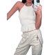 thumbnail image 2 of VISgogo Mujeres Summer Tank Tops, Patchwork Atado Halter Neck Ruffle Sin Mangas Backless Chaleco Tops para Damas, Blanco VISgogo  moda, 2 of 9