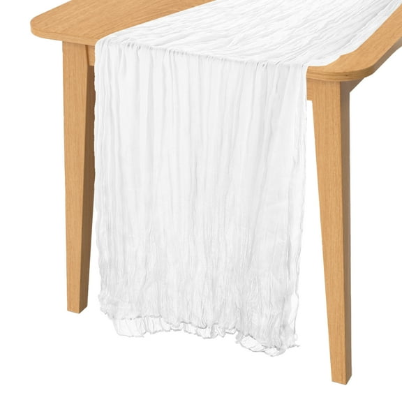 Uxcell 14Ft Cheesecloth Table Runner  Rustic Gauze Terracotta Cheese Cloth for Party Wedding Decor, White