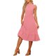 thumbnail image 2 of Vestido midi de cuello simulado con volantes sin mangas de cuadros para mujeres INSPIRE CHIC rojo M, 2 of 6
