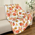 thumbnail image 2 of Peach Throw Blanket Super Soft Warm Bed Blankets for Couch Bedroom Sofa Office Car, All Season Cozy Flannel Plush Blanket for Girls Boys Adults, 60 X 50 Inch, 2 of 6