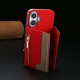thumbnail image 6 of Dteck Magnetic Case for iPhone 16, 2 in 1 Wallet Case Detachable Card Holder, Compatible with MagSafe, Slim PU Leather RFID Blocking Credit Slots Zipper Pocket,Red, 6 of 7