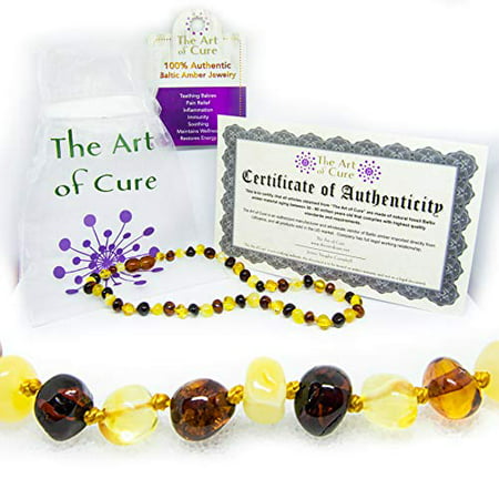The Art of Cure Original Premium Baltic Amber Teething Necklace 12.5 inches (mixed (Best Baltic Amber Teething Necklace)