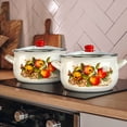 thumbnail image 7 of Enameled Aluminum Soup Pot Apples Belly Deep Casserole Cooking Pot with Glass Lid Enameled Camping Cookware Camping Stockpot for Cooking (5.05-qt. (4.8 L)), 7 of 7