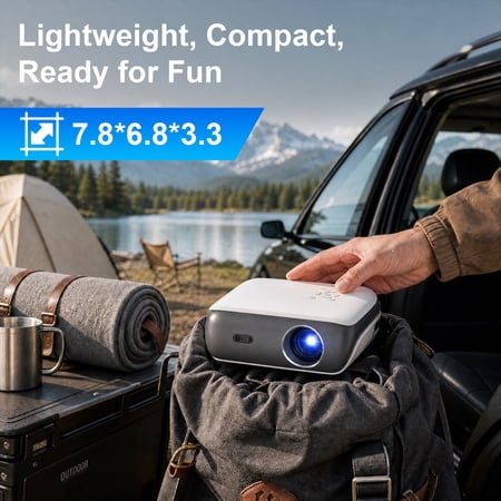 HAPPRUN Official Licensed Google TV Projector, 4K Smart Projector with WiFi & Bluetooth, Outdoor Movie Projector with Dolby Sound, Built-in Streaming Apps, Compatible with Game Consoles & Smartphones