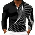 thumbnail image 2 of Fznquz Collared Golf Polos White Long Sleeve Cotton Shirt Graphic Regular Fit Pullover Casual Clothes Men, 2 of 3