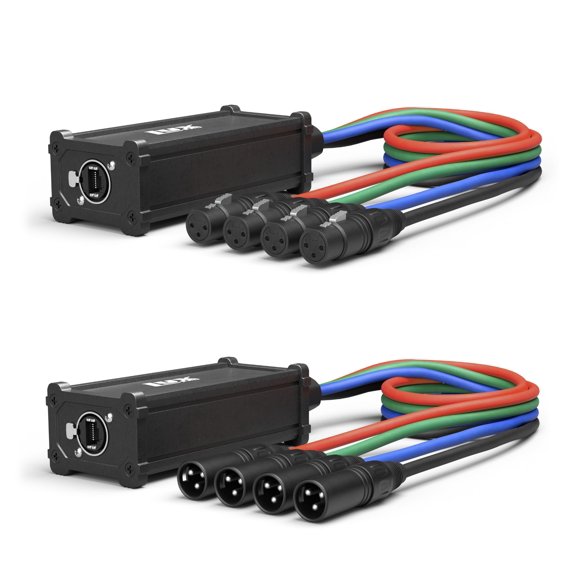 LyxPro Chaîne Audio Serpent XLR 3 Broches Multi Réseau pour Son de Scène Éclairage et Enregistrement Studio XLR à RJ45 Ethernet avec Câble de 3 Pieds