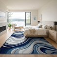 thumbnail image 3 of ODIKA 9'x12' Washable Area Rug Beige That Ocean Current Inspired Fluid Decorative Couch Grey for Dining Room, Basement, Large Office, Non-Slip Chair-Friendly, 3 of 7