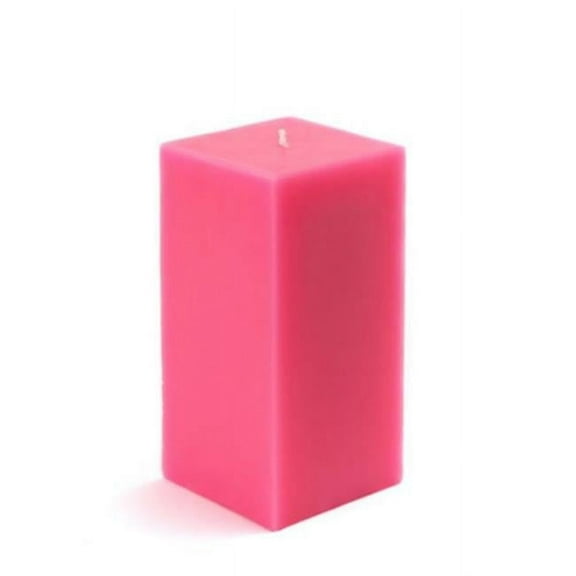 Jeco CPZ-143 3 x 6 in. Square Pillar Candle, Hot Pink