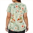 thumbnail image 5 of Fabrcox S-5XL Easter Bunny Eggs Print Holiday Women's Scrub Tops V Neck Short Sleeve Easter Holiday Nurse Working Uniform with Pocket, 5 of 6