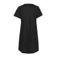 thumbnail image 4 of LoyisViDion Womens Maternity Dresses Women's Short Sleeve Maternity Dress Striped Knee-Length A-Line Pregnancy, 4 of 8