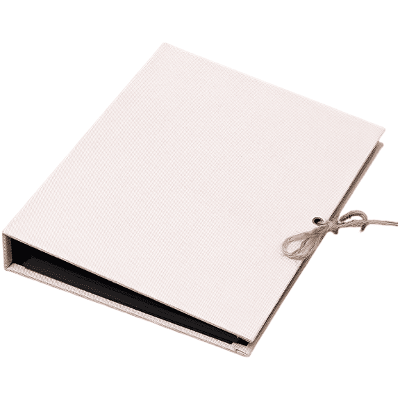 Beige Cloth Cover Photo Album, DIY Scrapbook Album with Rope, Refillable Loose-Leaf Album with 30 Black Pages, 8.3 x 10.4 in, Memory Book for Anniversary, Valentine's Day