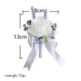 thumbnail image 3 of Hydrangea Artificial Flowers White Wrist Flower And Corsage, Corsage Prom Decoration, Rose Corsage, Wrist Flower Corsage Wristband Set for Wedding Anniversary Prom Party (A), 3 of 3