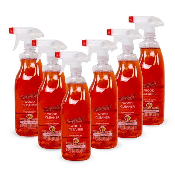 La's Totally Awesome Daily Wood Cleaner Spray, For Bookcases, Shelves, tables and more, Plant-Derived Formula, 32 Fl Oz (Pack of 6)
