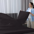 thumbnail image 5 of ROYALE LINENS - 4 Piece Full Bed Sheet - Soft Brushed Microfiber 1800 Bedding Set - 1 Fitted Sheet, 1 Flat Sheet, 2 Pillow case - Wrinkle & Fade Resistant Luxury Full Size Sheet Set (Black, Full), 5 of 10