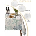 thumbnail image 2 of Aqua Teal Coastal Table Cloth, Summer Beach Starfish Coral Nautical Rustic Waterproof Tablecloth for Square Tables, Reusable Washable Fabric Table Cover for Restaurant Kitchen Dining Tables 54"x54", 2 of 6