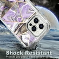 thumbnail image 5 of Casetego for iPhone 15 Pro Case 6.1",Shiny Bling Marble Full Body Protective Support Wireless Charing Bumper Rugged Anti-Scratch Hybrid Rubber Case Cover,Purple, 5 of 6