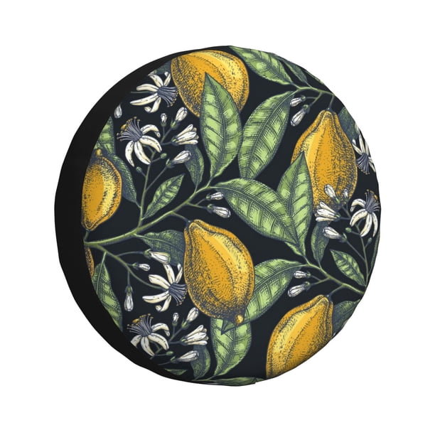 Fotbe Citrus Fruits Elegant Lemons Funda de Llanta de Repuesto con Estampado, Engrosada, Ajuste Universal para Jeep, Remolque, RV, SUV, Camión-16 inch