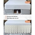 thumbnail image 7 of Sage Green Spring Floral Wrap Around Bed Skirts for Queen Bed 16" Drop,Bed Skirt with Adjustable Elastic Belt Dust Ruffle Bed Valance for Bedroom Hotel Luxury Summer Botanical Elegant Bed Frame Cover, 7 of 7