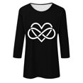 thumbnail image 4 of Women Blouse 3/4 Sleeve Petite, Black Blouses for Women Plus Size Generic Womens Tops Women Tank Tops Loose Graphic Shirts for Women Dry Fit, 4 of 4