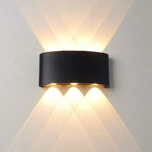 Aplique de pared LED para interior de 6 W (blanco cálido), moderno, de aluminio, resistente al agua IP65, para exteriores, foco de luz vertical para sala de estar, dormitorio, pasillo, escalera, pasil