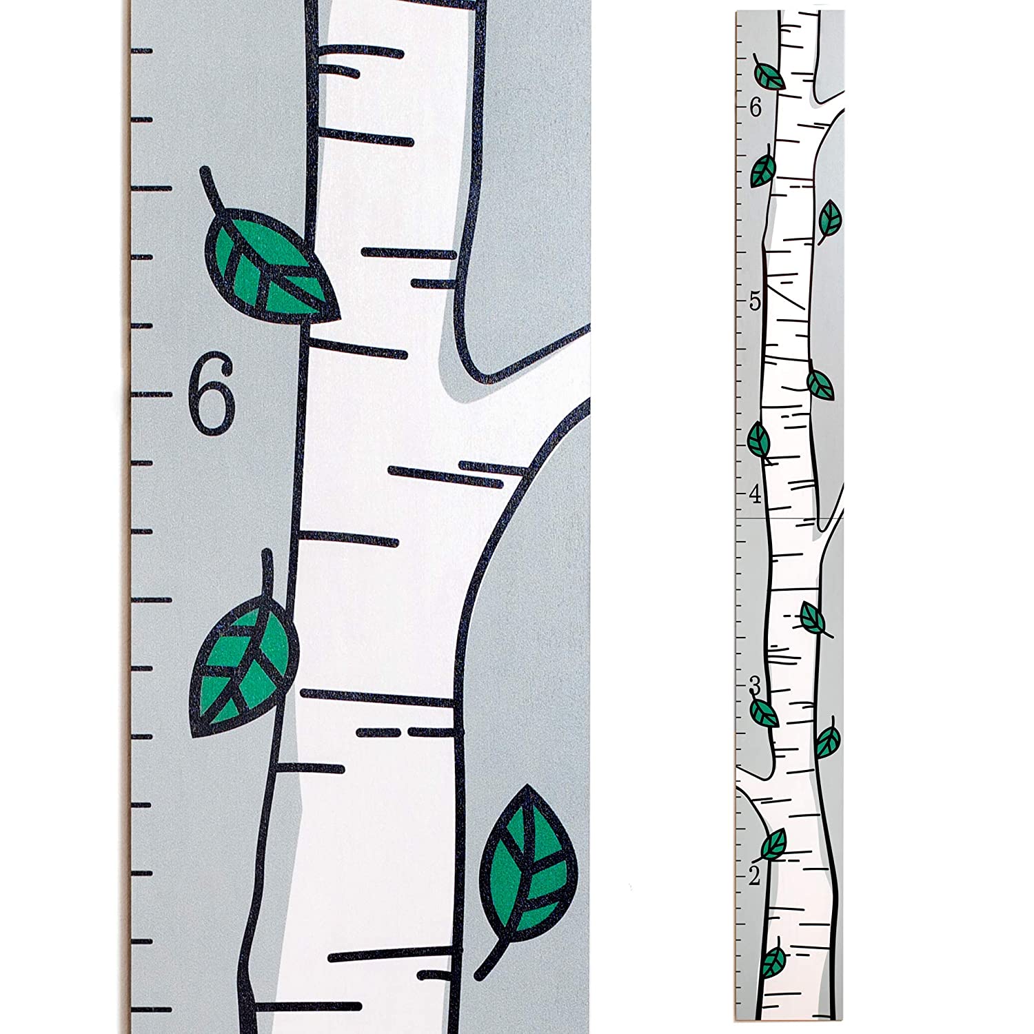 Headwaters Studio Wooden Birch Tree Growth Chart for Kids [Boys and