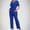 Blue, variant on BEFOKA Scrub Tops and Pant for Women Short Sleeve V Neck Men Nursing Uniforms Working Nurse Unifrom with Pockets 2PC