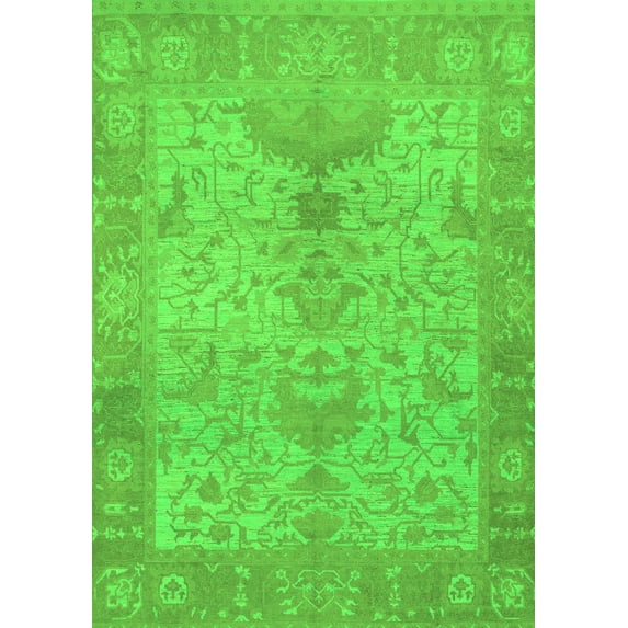 Ahgly Company Indoor Rectangle Oriental Green Traditional Area Rugs, 8' x 12'