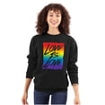 thumbnail image 3 of LGBT Love is Love Gay Pride Rainbow Unisex Plus Fleece Graphic Sweatshirt Brisco Brands 3X, 3 of 5