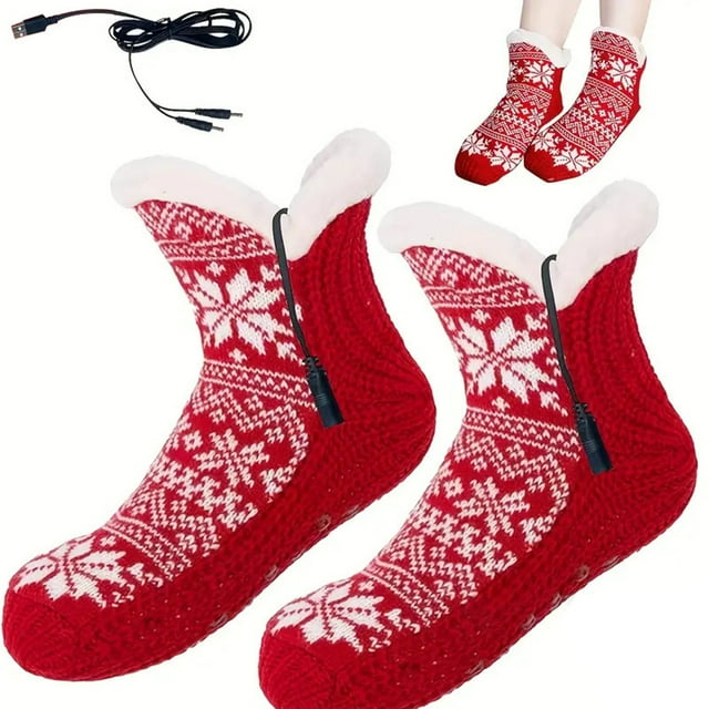 Chaussettes Chauffantes d'Intérieur Chauffantes avec Thermostat Réglable pour Confort Hivernal et Chaleur Toute la Journée