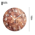 thumbnail image 2 of 16 Inch Wall Clock Battery Operated Silent Clock Decorative for Office, Kitchen, Outdoor, Living Room，Wood Plank Wall Background Painting, 2 of 4