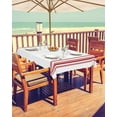 thumbnail image 2 of Outdoor Tablecloth with Umbrella Hole and Zipper Red Ticking Vertically Stripe Tablecloths 60x102 Outside Table Cloths Simple Style White Patio Table Cover for Outdoor Tables Picnic Garden Party, 2 of 6