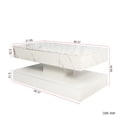 thumbnail image 5 of Sesslife White LED Coffee Table with 2 Storage Drawers, 39" Rectangular Center Table for Living Room Bedroom, Modern 2-Tier Coffee Tables w/Open Display Shelf, App/Remote Control, 5 of 9