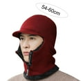 thumbnail image 6 of GROFRY Thermal Hat Zipper Opening Fleece Lining Knitting 2 in 1 Solid Color Men Neck Guard Cap Hat for Sport, 6 of 8