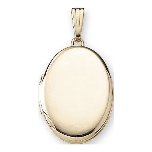 Solid 14k Yellow Gold Oval Locket - 3/4 Inch X 1 Inch in Solid 14K Yellow Gold
