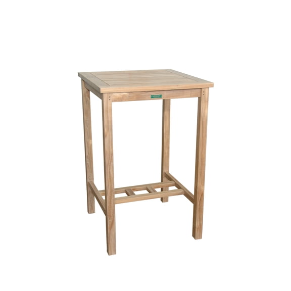 Handmade Square Bar Table - Teak Wood Patio Table for 2-4 People - 27" Square - Outdoor Bar Furniture