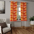 thumbnail image 2 of Ambesonne Orange Grommet Curtain, Antique Bohemian Poppies, 50" x 54", Burnt Orange White, 2 of 6