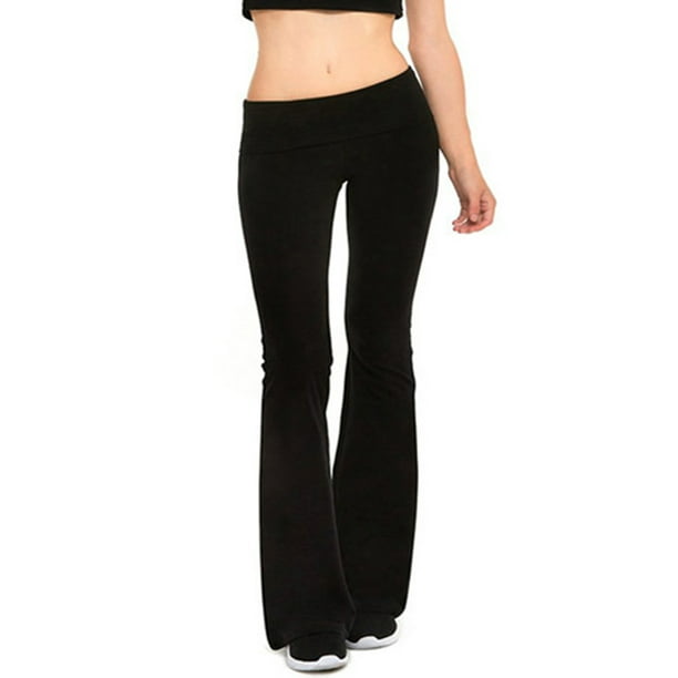 Plus Size Foldover Stretch YOGA PANTS Comfy Casual Long Sweat Pant
