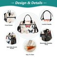 thumbnail image 3 of FORMRS Insulated Lunch Bag Unisex Large Capacity with Shoulder Strap, Beige Butterflies, 3 of 6