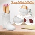 thumbnail image 3 of mmirethe White Ceramic Match Holder With Strikers Durable And Exquisite Craft Scratch-proof Boot Match Holder, 3 of 6