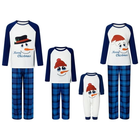 

Dewadbow Christmas Matching Pajamas for Family Sets Elk Santa Christmas Tree Print Cute Funny Xmas Sleepwear Pjs Sets