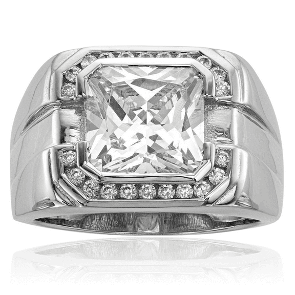 925 sterling silver mens cubic zirconia cz ring