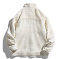 thumbnail image 4 of IROINNID Men's Anorak Long Sleeve Solid Color Loose Corduroy Cargo Jacket Stand Collar Outwear & Jackets, 4 of 7
