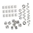 thumbnail image 1 of 28 piezas de joyería para el cabello para trenzas, anillos para el cabello, pinzas para el cabello DIY, decoración Plata, 1 of 8